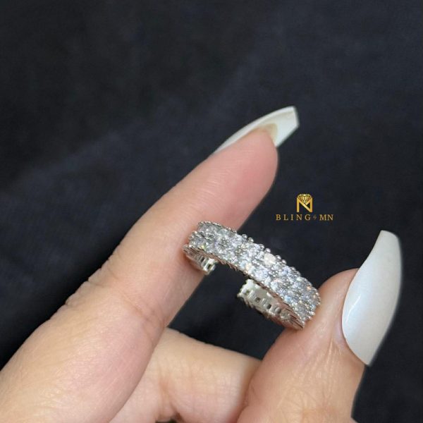 Double Layer band Style Zircon Silver
