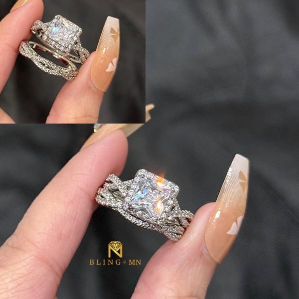 Square Diamond Style Twisted Band Double 