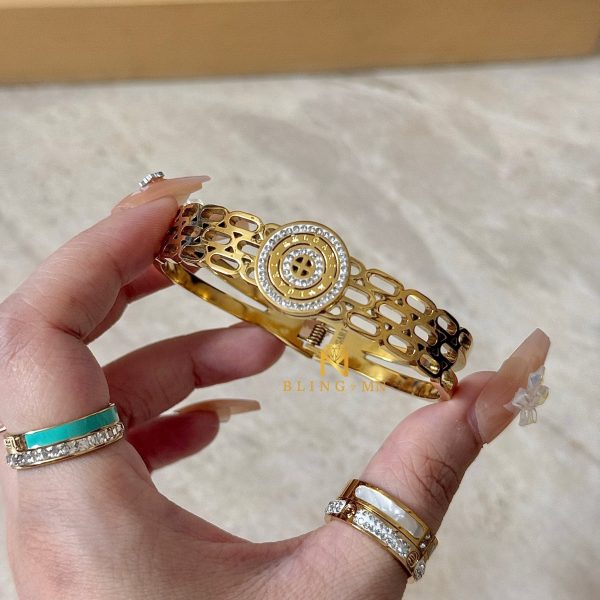 B*lgari Inspired Round stone Watch Style